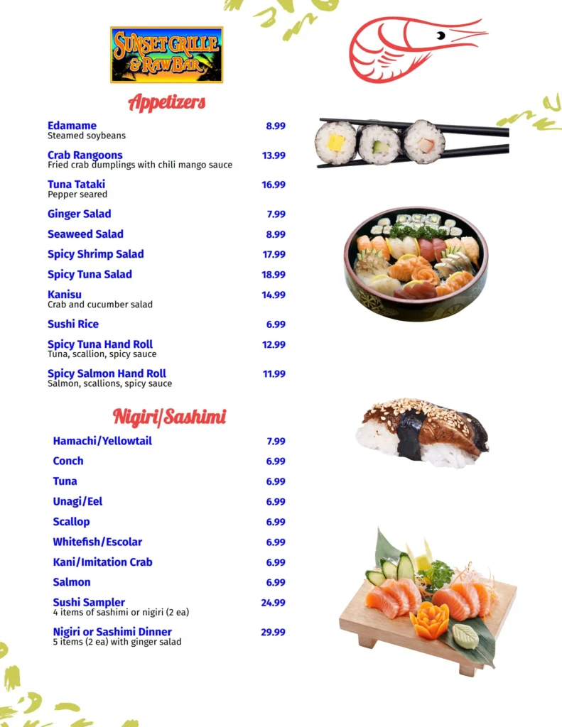 2025 Sushi Menu page 1 791x1024